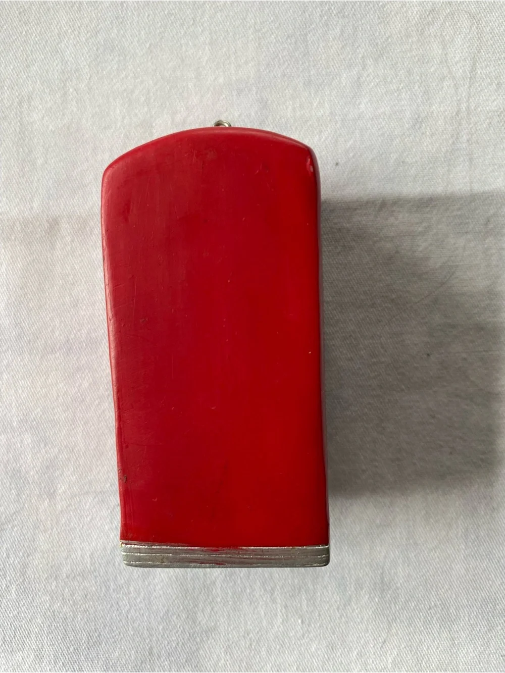 Christmas Ornament Vintage Red Refrigerator with Food